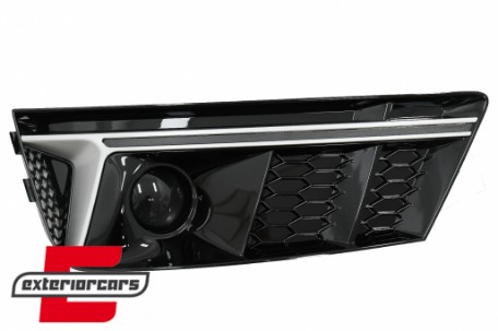 Bočne mrežice ACC poklopci RS4 dizajn (piano crna/srebrna) / Audi A4 B9 limuzina karavan (2016-2019), SGAUA4B9NS