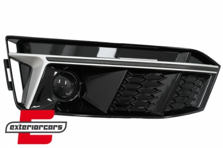 Bočne mrežice ACC poklopci RS4 dizajn (piano crna/srebrna) / Audi A4 B9 S-Line limuzina karavan (2016-2019), SGAUA4B9SS
