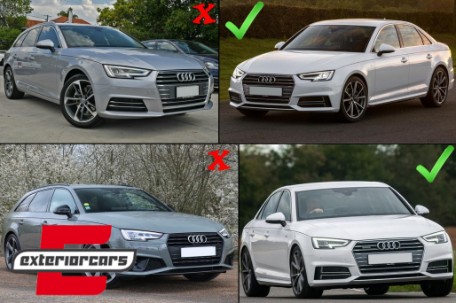 Bočne mrežice ACC poklopci RS4 dizajn (piano crna/srebrna) / Audi A4 B9 S-Line limuzina karavan (2016-2019), SGAUA4B9SS