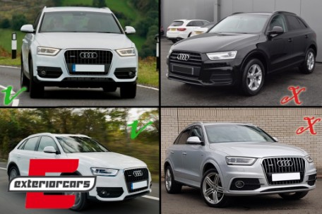 Bočne mrežice RS dizajn (piano crna) / Audi Q3 8U (2011-2014), SGAUQ38UB
