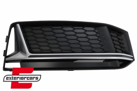 Bočne mrežice RS4 dizajn (piano crna/srebrna) / Audi A4 B9 limuzina karavan S-Line (2016-2019), SGAUA4B9SSWOH
