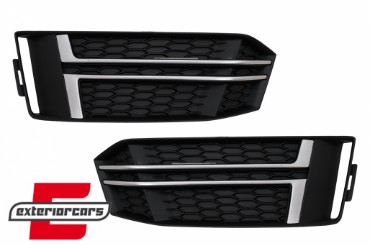 Bočne mrežice S-line dizajn (mat crna/chrome) / Audi A4 B9 limuzina karavan (2016-2019), SGAUA4B9SOEMB
