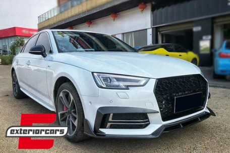 Bočne mrežice S-line dizajn (mat crna/chrome) / Audi A4 B9 limuzina karavan (2016-2019), SGAUA4B9SOEMB
