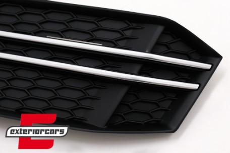 Bočne mrežice S-line dizajn (mat crna/chrome) / Audi A4 B9 limuzina karavan (2016-2019), SGAUA4B9SOEMB