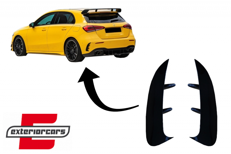 Bočni flapovi zadnjeg branika A35 AMG dizajn (piano crna) / Mercedes A-klasa W177 (04.2018-12.2022), GCP-1778001