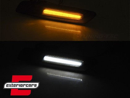 Bočni žmigavci LED F10 look (carbon/smoke) / BMW 1er E81 E82 E87 E88 (2007-2011) 3er E90 E91 E92 E93 (2004-2011) 5er E60 E61 (2003-2010), KBBM32