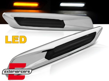 Bočni žmigavci LED F10 look (chrome/smoke) / BMW 1er E81 E82 E87 E88 (2007-2011) 3er E90 E91 E92 E93 (2004-2011) 5er E60 E61 (2003-2010), KBBM33