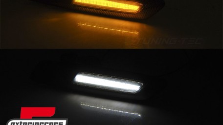 Bočni žmigavci LED F10 look (piano crna/smoke) / BMW 1er E81 E82 E87 E88 (2007-2011) 3er E90 E91 E92 E93 (2004-2011) 5er E60 E61 (2003-2010), KBBM34