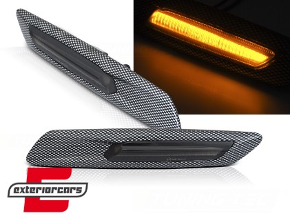 Bočni žmigavci LED SEQ (carbon look) / BMW serije 5 F10 F11 (2010-2014), KBBM56