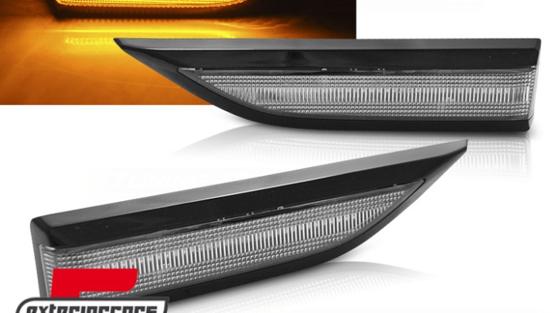 Bočni žmigavci LED SEQ (crna/kristal) / VW T6 (2015-2019), KBVW11