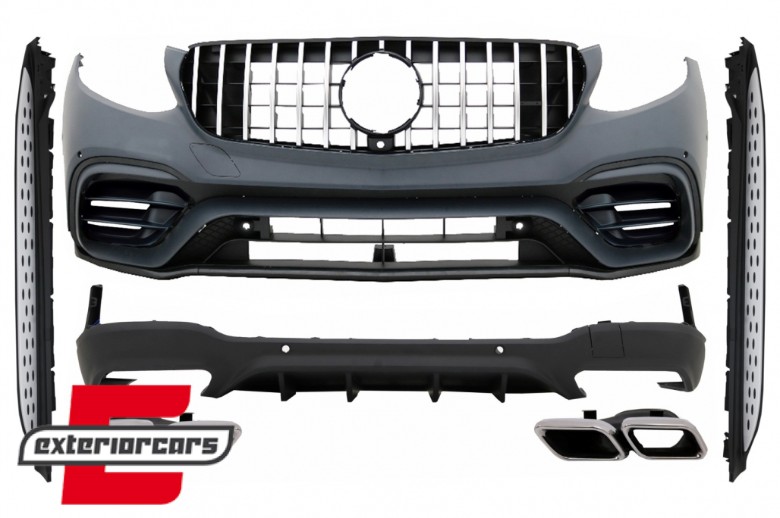 Bodykit GLC63 AMG dizajn & bočne stepenice / Mercedes GLC SUV X253 (2015-07.2019), COCBMBGLCX253AMGRR