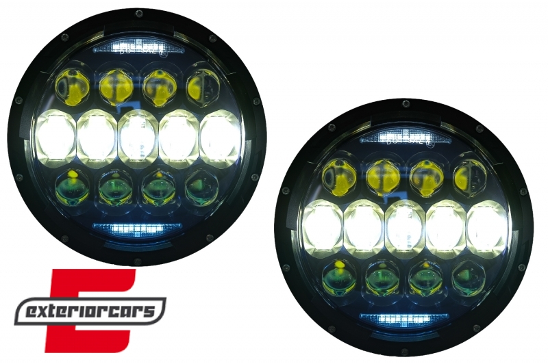 CREE LED prednji farovi Amber Halo DRL 7 Inch / Jeep Wrangler TJ & JK (1997-2018), HLU7INCHLN1