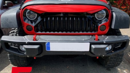 CREE LED prednji farovi Angel Eye (crna) / Jeep Wrangler JK TJ LJ Land ROVER Defender Mercedes W463, HLU7INCHB