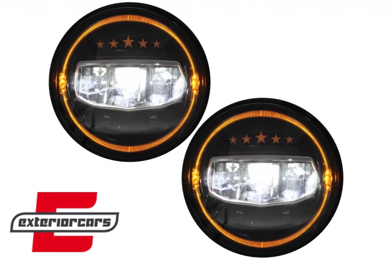 CREE LED prednji farovi Angel Eye DRL 5 Stars dizajn / Jeep Wrangler JK TJ LJ JL (1997-2017), HLU7INCHJ8