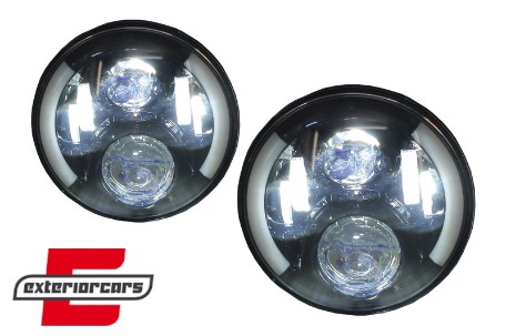 CREE LED prednji farovi (crna) (7 Inch) / Jeep Wrangler JK (2007-2017) Mercedes G-klasa W463 (1989-2017) Land Rover Defender, HLU7INCHG