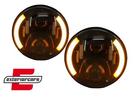CREE LED prednji farovi (crna) (7 Inch) / Jeep Wrangler JK (2007-2017) Mercedes G-klasa W463 (1989-2017) Land Rover Defender, HLU7INCHG