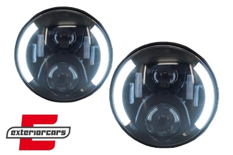 CREE LED prednji farovi (crna) (7 Inch) / Jeep Wrangler JK (2007-2017) Mercedes G-klasa W463 (1989-2017) Land Rover Defender, HLU7INCHG