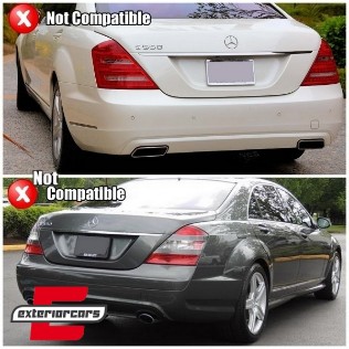 Difuzor zraka Facelift S63 S65 AMG dizajn (mat crna) / Mercedes S-klasa W221 (2006-2013), RDMBW221