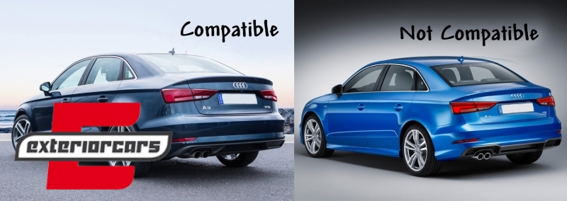 Difuzor zraka & ispušni sustav S3 dizajn / AUDI A3 8V Facelift limuzina cabrio (2016-2019), CORDAUA38VFSNESB