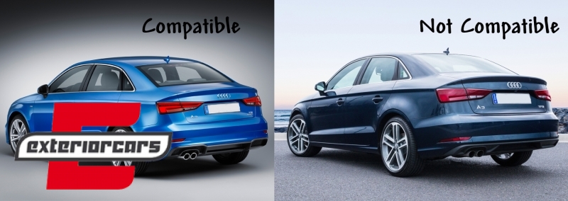 Difuzor zraka & ispušni sustav S3 dizajn / AUDI A3 8V Facelift limuzina cabrio (2016-2019) S line, CORDAUA38VFSSES