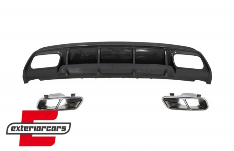 Difuzor zraka & nastavci auspuha A45 AMG dizajn (Carbon look) / Mercedes A-klasa W176 (2013-2018), CORDMBW176FCFA45C
