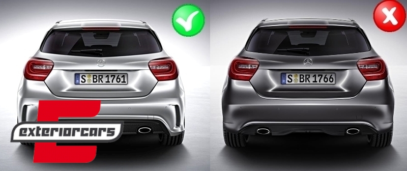 Difuzor zraka & nastavci auspuha A45 AMG dizajn (Carbon look) / Mercedes A-klasa W176 (2013-2018), CORDMBW176FCFA45C