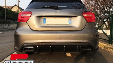 Difuzor zraka & nastavci auspuha A45 AMG dizajn (Carbon look) / Mercedes A-klasa W176 (2013-2018), CORDMBW176FCFA45C