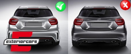 Difuzor zraka & nastavci auspuha A45 AMG dizajn / Mercedes A-klasa W176 (2012-2018), RDMBW176AMGB