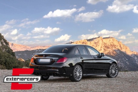 Difuzor zraka & nastavci auspuha C43 AMG dizajn Night paket / Mercedes C-klasa W205 S205 Sport Line (2014-2020), RDMBW205C43B