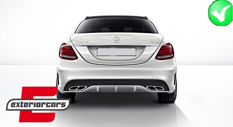 Difuzor zraka & nastavci auspuha C63 AMG dizajn / Mercedes C-klasa W205 S205 (2014-2020), CORDMBW205AMGTYB