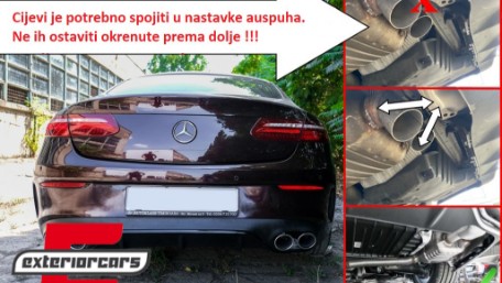 Difuzor zraka & nastavci auspuha E53 AMG dizajn / Mercedes E-klasa C238 Coupe A238 Cabrio AMG Sport Line (2016-2023), RDMBC238E53