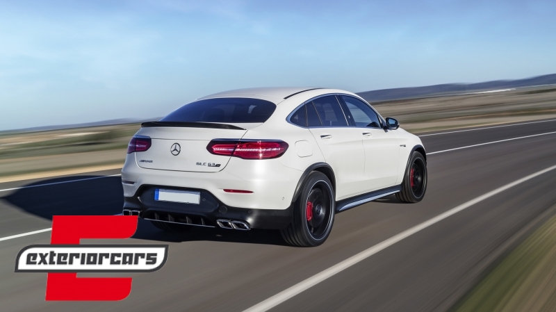 Difuzor zraka & nastavci auspuha GLC63 AMG dizajn (chrome) / Mercedes GLC Coupe C253 Sport Line (2015-2019), RDMBGLC63C253S