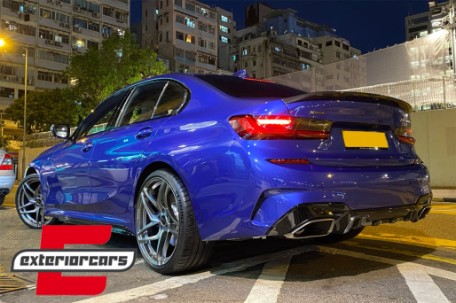 Difuzor zraka & nastavci auspuha M340i M look (piano crna/carbon) / BMW serije 3 G20 G28 limuzina G21 karavan (2019-06.2022), RDBMG20MPCF