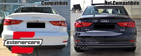 Difuzor zraka & nastavci auspuha RS3 dizajn / AUDI A3 8V Limuzina Cabrio (2012-2015), RDAUA38VRS