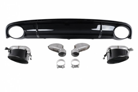 Difuzor zraka & nastavci auspuha RS7 dizajn (crna) / Audi A7 4G (2010-2014), RDAUA74GPB