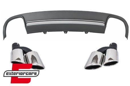 Difuzor zraka & nastavci auspuha S4 dizajn / Audi A4 B8 limuzina karavan (2008-2011), 37418SET