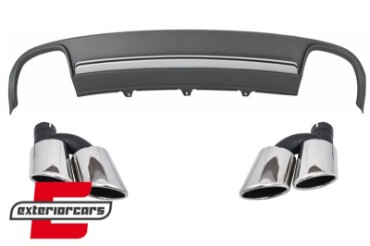 Difuzor zraka & nastavci auspuha S4 dizajn / Audi A4 B8 limuzina karavan (2008-2011), 37418SET