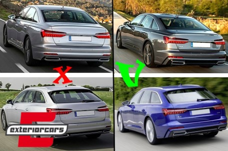 Difuzor zraka & nastavci auspuha S6 dizajn (crvena) / Audi A6 C8 4K limuzina karavan (2018-2022), RDAUA64KS6R
