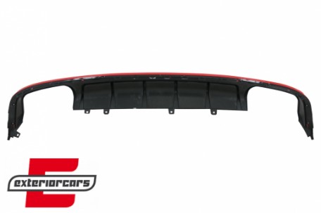 Difuzor zraka & nastavci auspuha S6 dizajn (crvena) / Audi A6 C8 4K limuzina karavan (2018-2022), RDAUA64KS6R