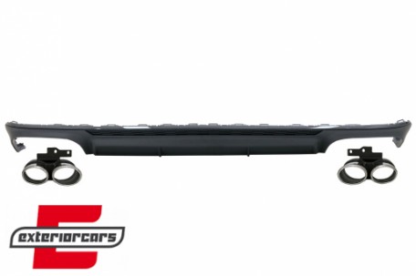 Difuzor zraka & nastavci auspuha S6 dizajn (mat crna) / Audi A6 C8 4K limuzina karavan (2018-2022), RDAUA64KN