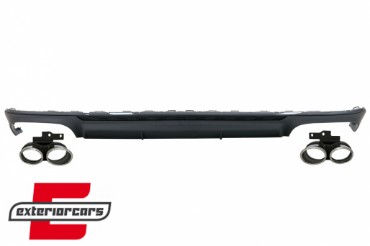 Difuzor zraka & nastavci auspuha S6 dizajn (mat crna) / Audi A6 C8 4K limuzina karavan (2018-2022), RDAUA64KN