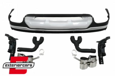 Difuzor zraka & nastavci auspuha SQ7 dizajn (chrome) / Audi Q7 SUV 4M Facelift (2020-2023), RDAUQ74MFS
