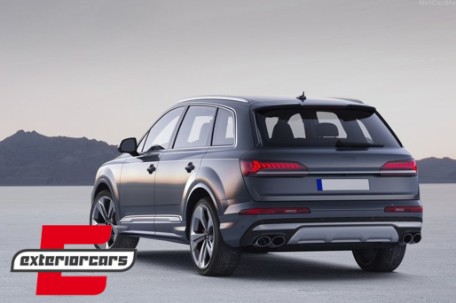 Difuzor zraka & nastavci auspuha SQ7 dizajn (chrome) / Audi Q7 SUV 4M Facelift (2020-2023), RDAUQ74MFS