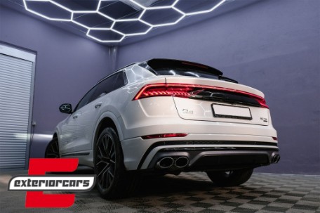 Difuzor zraka & nastavci auspuha SQ8 dizajn (chrome) / Audi Q8 S-Line (2018-), RDAUQ8S