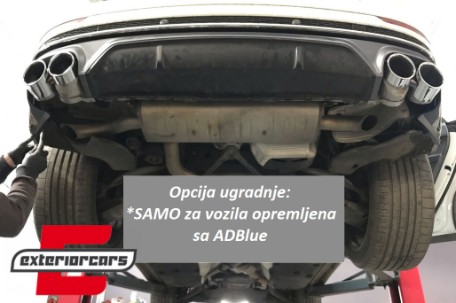 Difuzor zraka & nastavci auspuha SQ8 dizajn (chrome) / Audi Q8 S-Line (2018-), RDAUQ8S