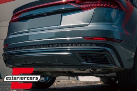 Difuzor zraka & nastavci auspuha SQ8 dizajn (chrome) / Audi Q8 S-Line (2018-), RDAUQ8S