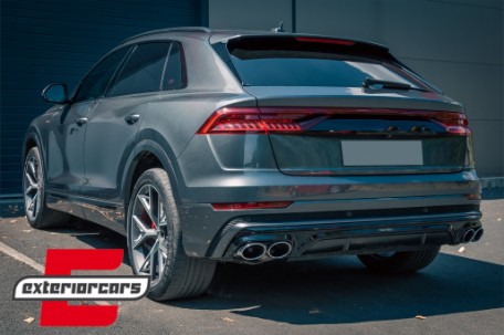 Difuzor zraka & nastavci auspuha SQ8 dizajn (chrome) / Audi Q8 S-Line (2018-), RDAUQ8S