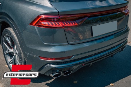 Difuzor zraka & nastavci auspuha SQ8 dizajn (chrome) / Audi Q8 S-Line (2018-), RDAUQ8S