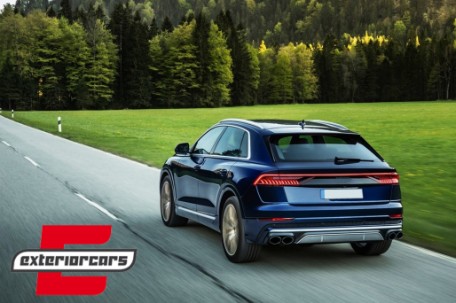 Difuzor zraka & nastavci auspuha SQ8 dizajn (crna) / Audi Q8 S-Line (2018-2023), RDAUQ8SB