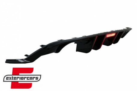 Difuzor zraka R look sa LED crvenim svjetlom (piano crna) / VW Golf 7.5 (2017-2019), RDVWG75RL
